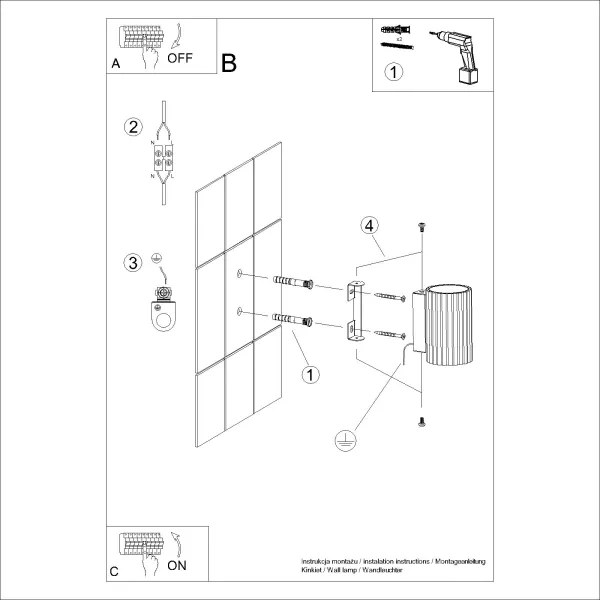 Sollux SL.1646 - Fali lámpa KARBON 1xGU10/10W/230V fehér