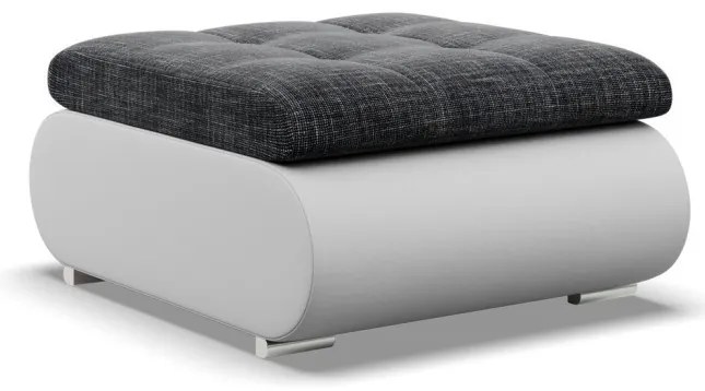 Tokio puff, fonott + műbőr, sötétszürke - fehér