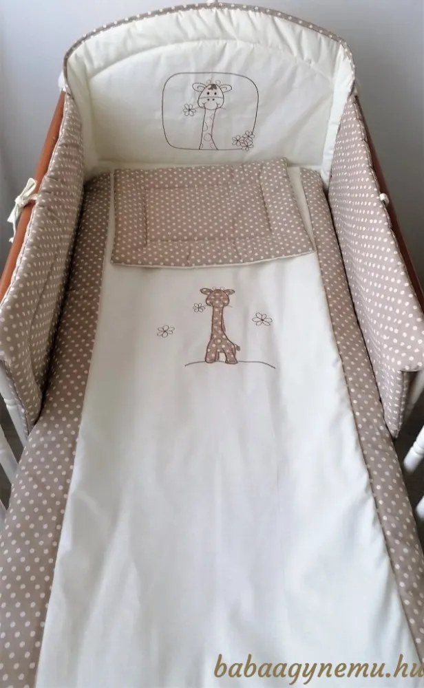 4 részes babaágynemű szett - Bézs pöttyös - Zoé zsiráf
