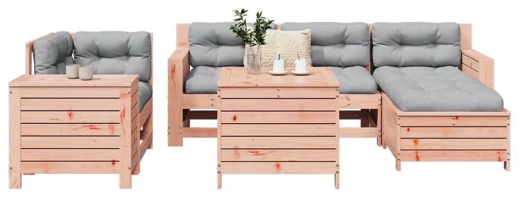 vidaXL 7 részes tömör duglászfenyő kerti kanapészett