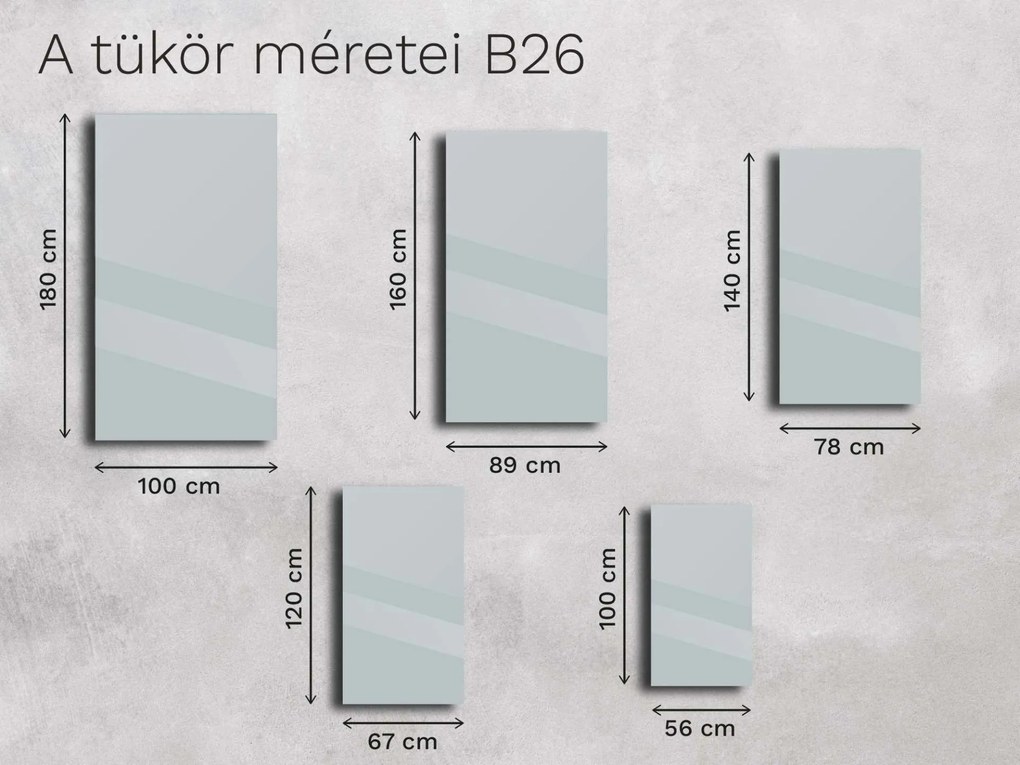 Base tükör fazettával B26 56×100