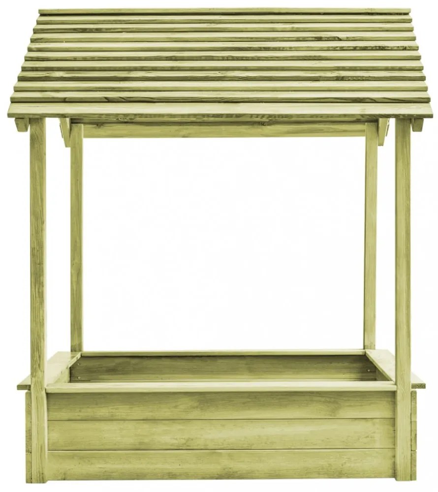 vidaXL kültéri fenyőfa játszóház homokozóval 128 x 120 x 145 cm