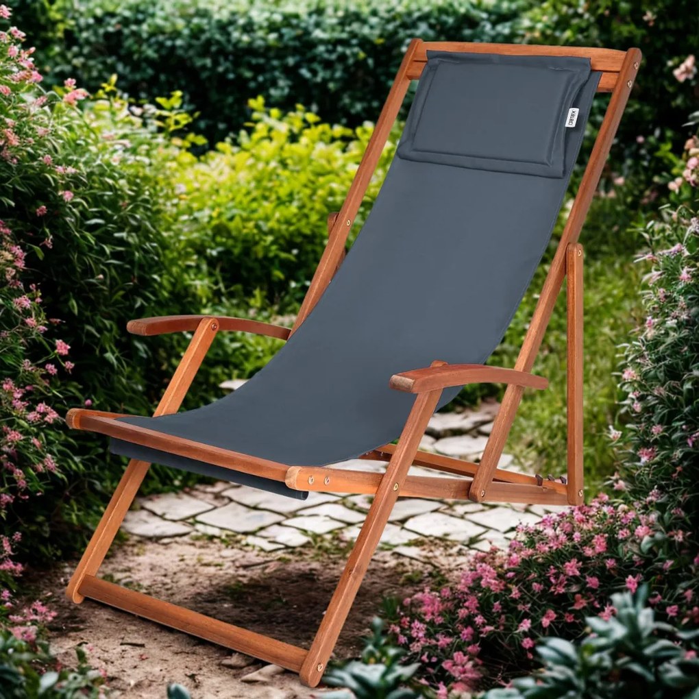 SIENA kerti nyugágy, 65x87x102cm, antracit Jurhan