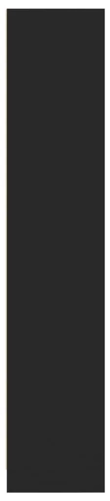 fekete szerelt fa könyvszekrény 57 x 28,5 x 141 cm