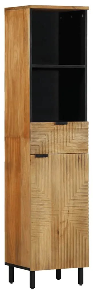 Barna tömör mangófa fürdőszobaszekrény 38 x 33 x 160 cm