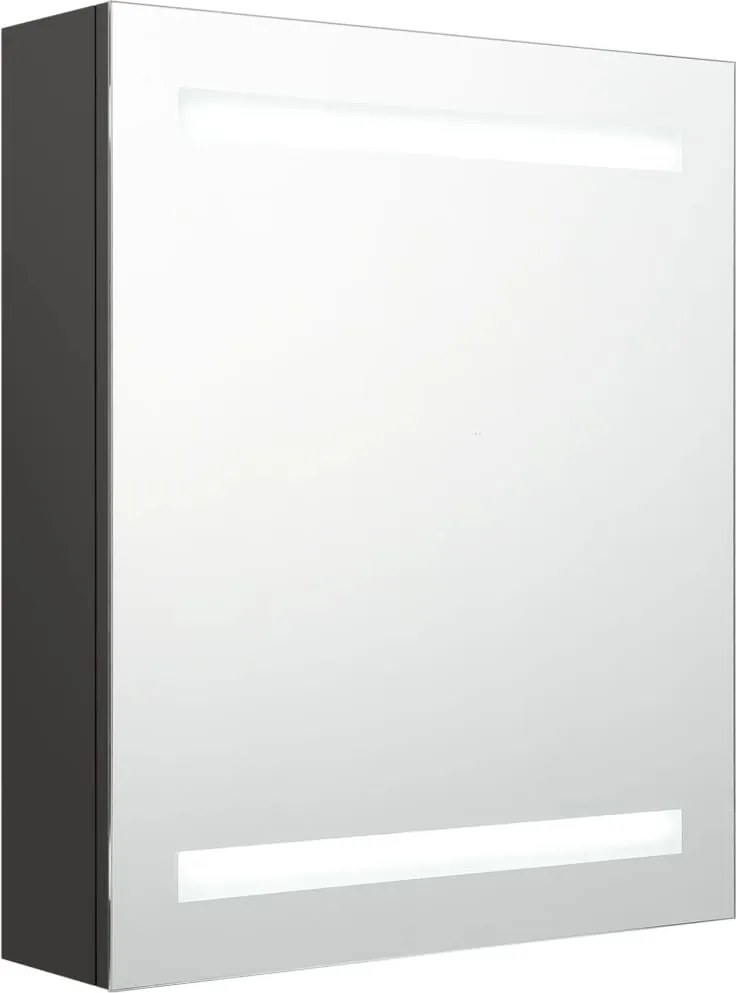vidaXL antracitszürke LED-es tükrös fürdőszobaszekrény 50 x 14 x 60 cm
