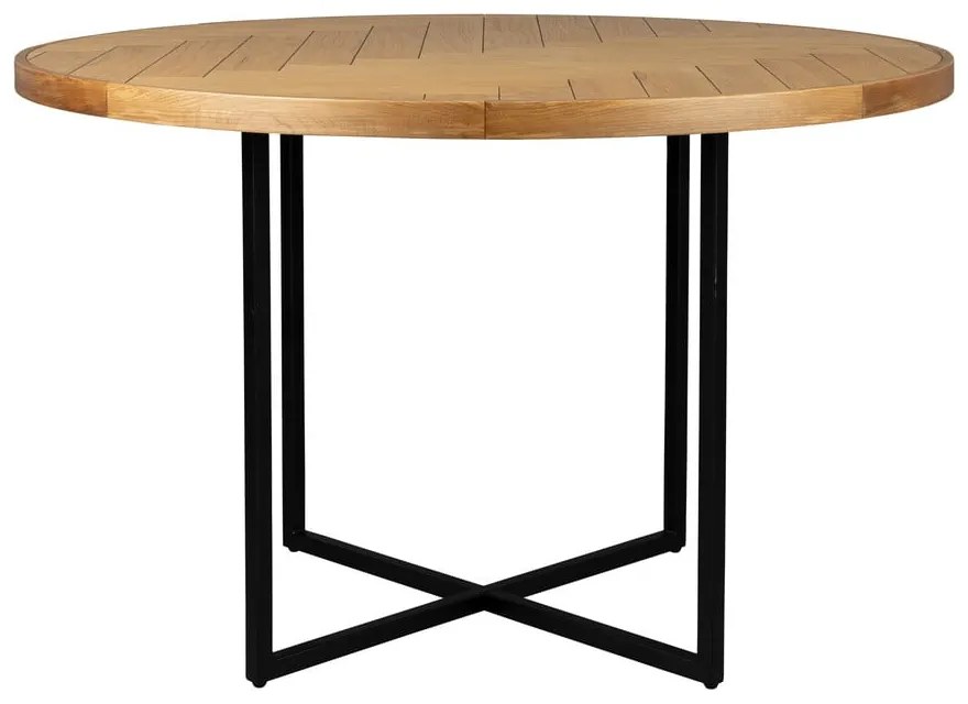 Kerek étkezőasztal tölgyfa dekoros asztallappal ø 120 cm Class – Dutchbone