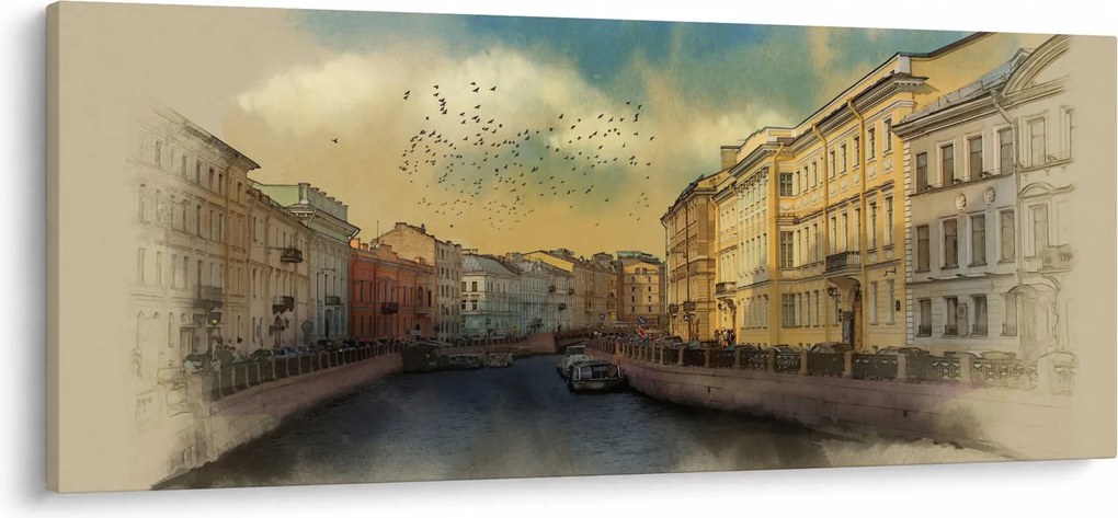 Kép - Moyka, folyó, St. Petersburg, Oroszország (120x50 cm)