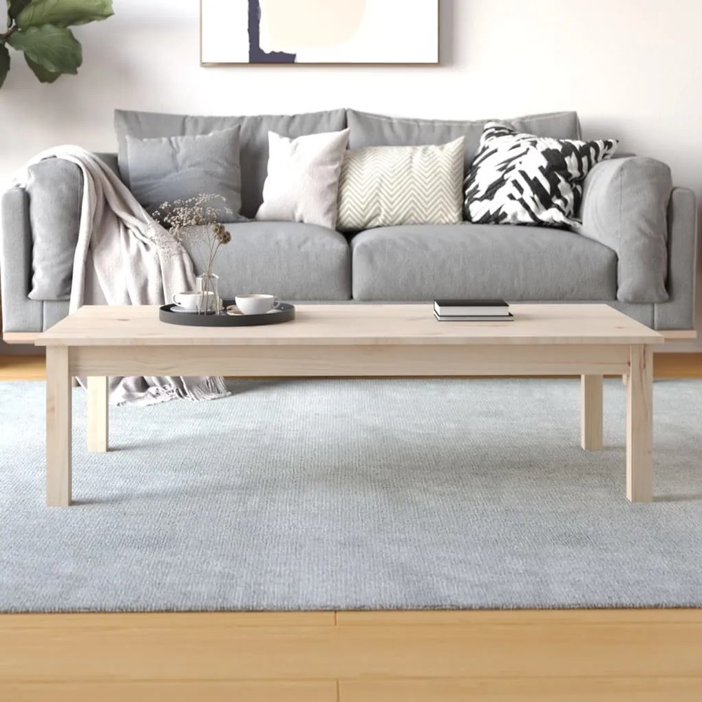Tömör fenyőfa dohányzóasztal 110 x 50 x 30 cm