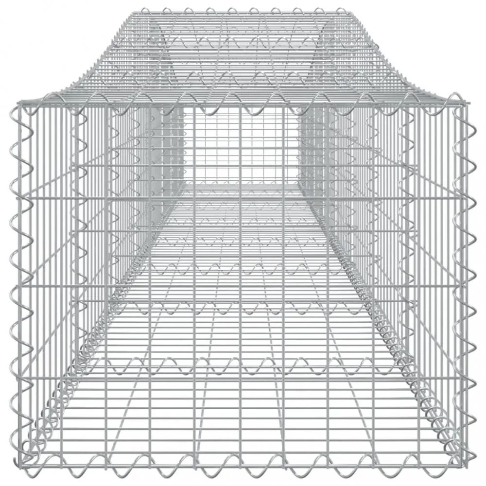 vidaXL 3 db íves horganyzott vas gabion kosár 400x50x40/60 cm