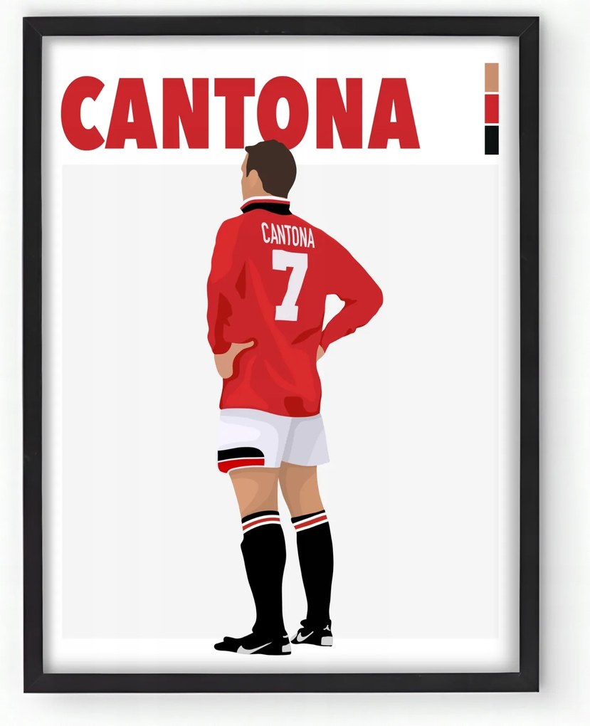 Poszter keretben Éric Cantona 7 Labdarúgás 30x40 cm Ajándék Ötlet
