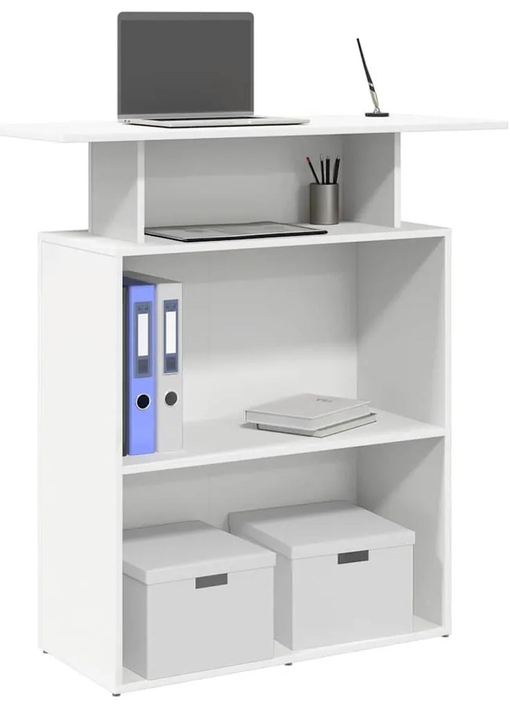 Recepciós pult fehér 100x40x104 cm szerelt fa