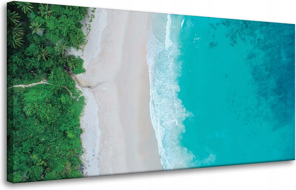 Vászonkép Víz Hullámok Tengerpart Fák Természet 80x40 cm