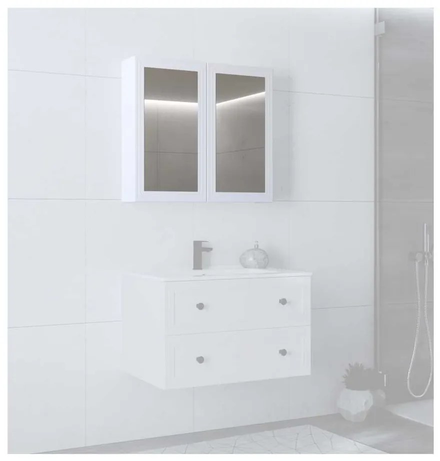 Bondi tükrös fali szekrény 80 cm, fehér