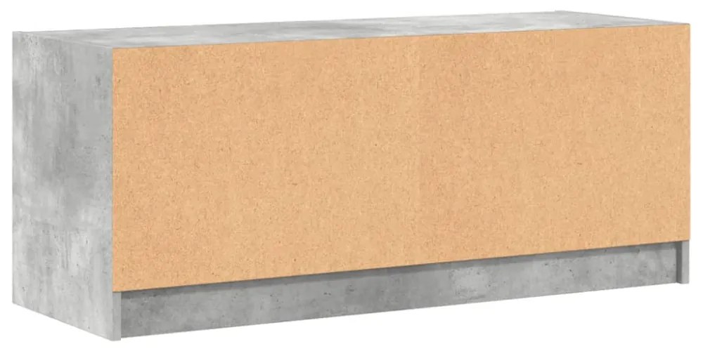 betonszürke TV-szekrény üvegajtókkal 102 x 37 x 42 cm