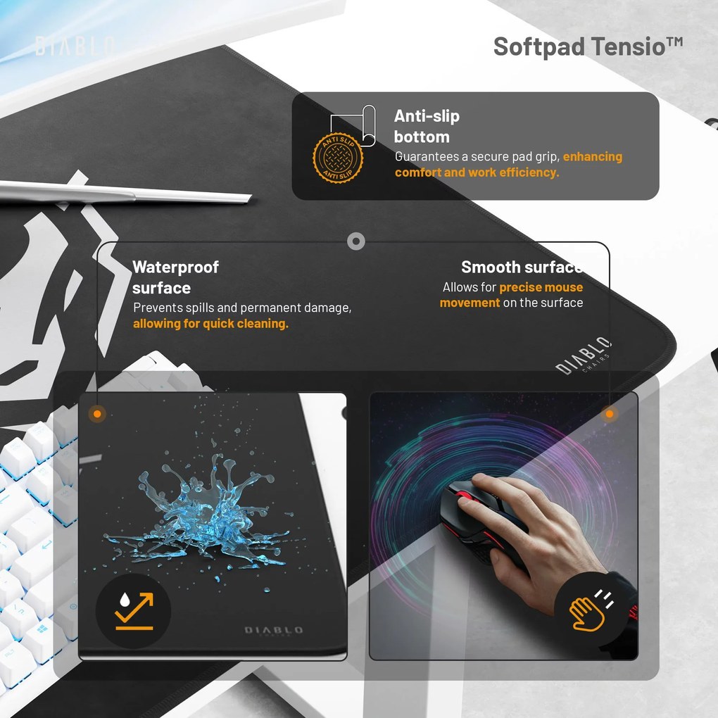 Diablo X-Tensio 1100 állítható magasságú íróasztal fehér