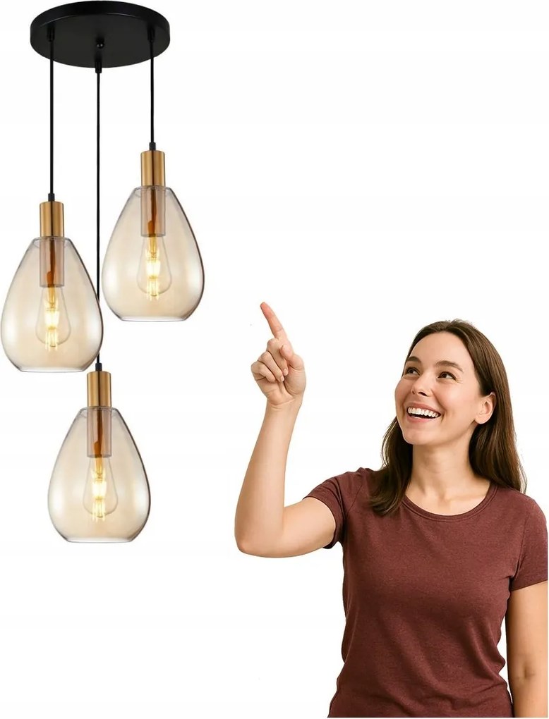 Zulo függőlámpa PND-27812-3A-BRO-AMB Italux