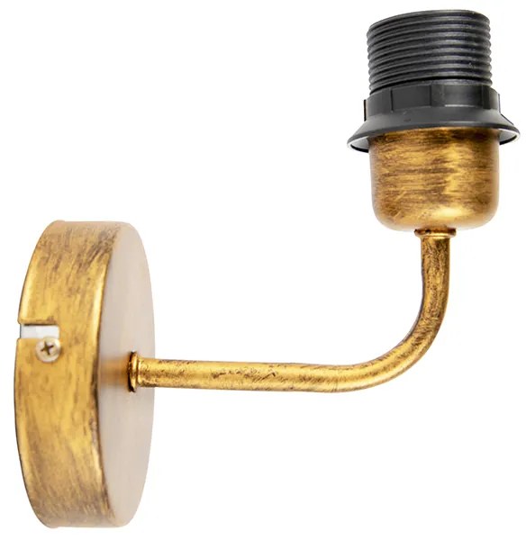 Vintage fali lámpa arany színben, árnyékoló nélkül - Matt