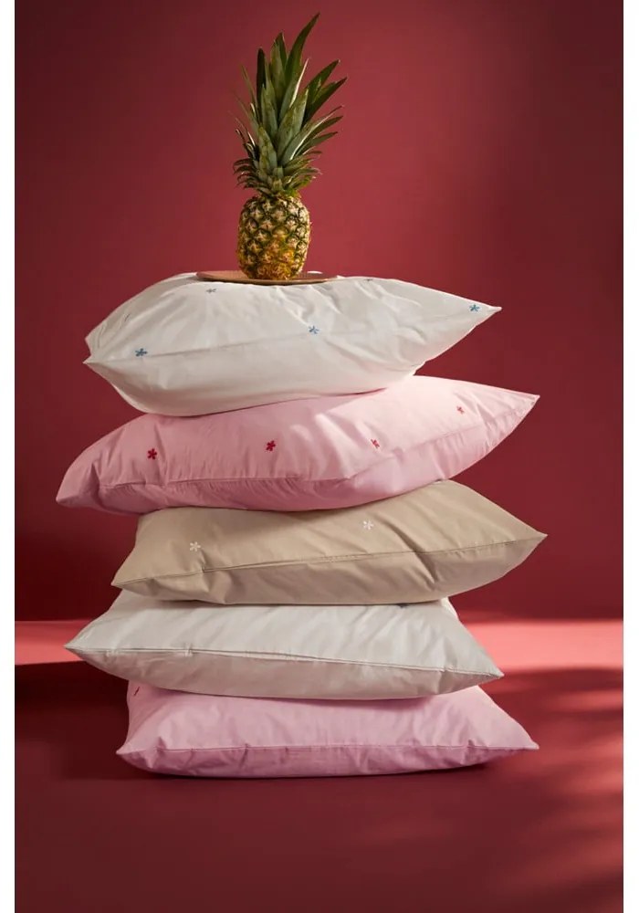 Fehér egyszemélyes pamut-perkál ágyneműhuzat 140x200 cm Daisy – JUNA