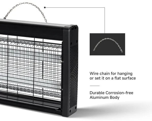 Brilagi - Elektromos rovarcsapda 2xUV/10W/230V, 60 m², fekete
