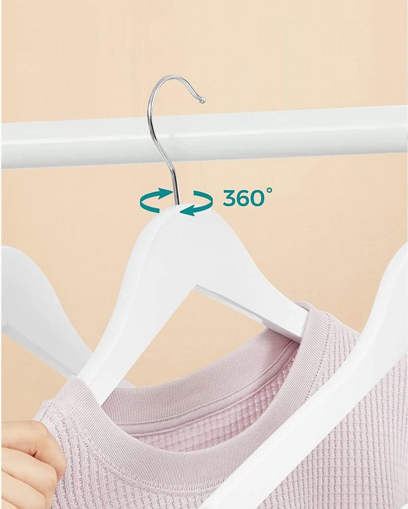 Faakasztók, 10 db -os csúszásmentes vállfák, fehér