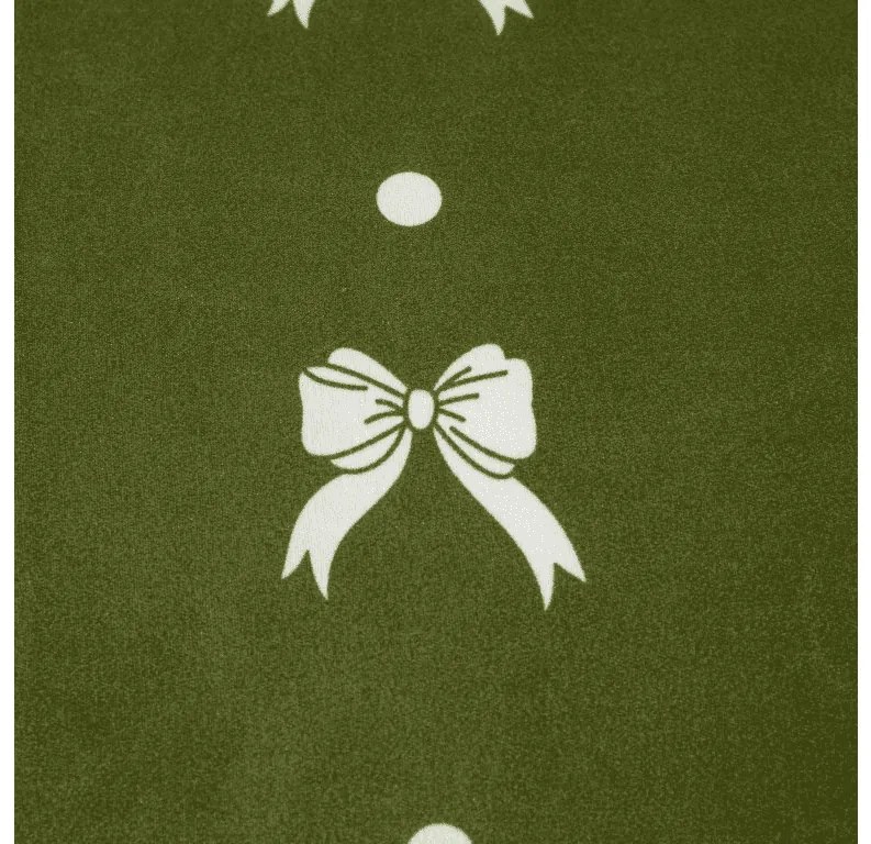 Mikroflanel ágyneműhuzat WHITE BOW zöld Ágyneműhuzat mérete: 70 x 90 cm | 140 x 200 cm