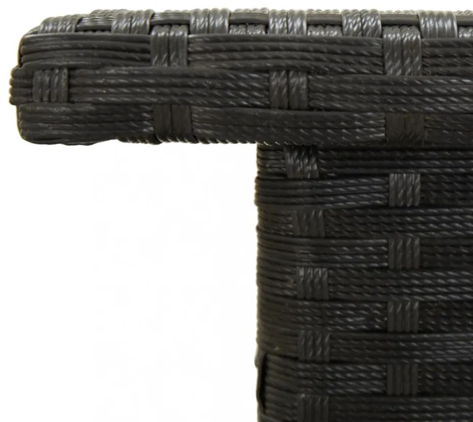 fekete polyrattan teázóasztal 50 x 50 x 47 cm