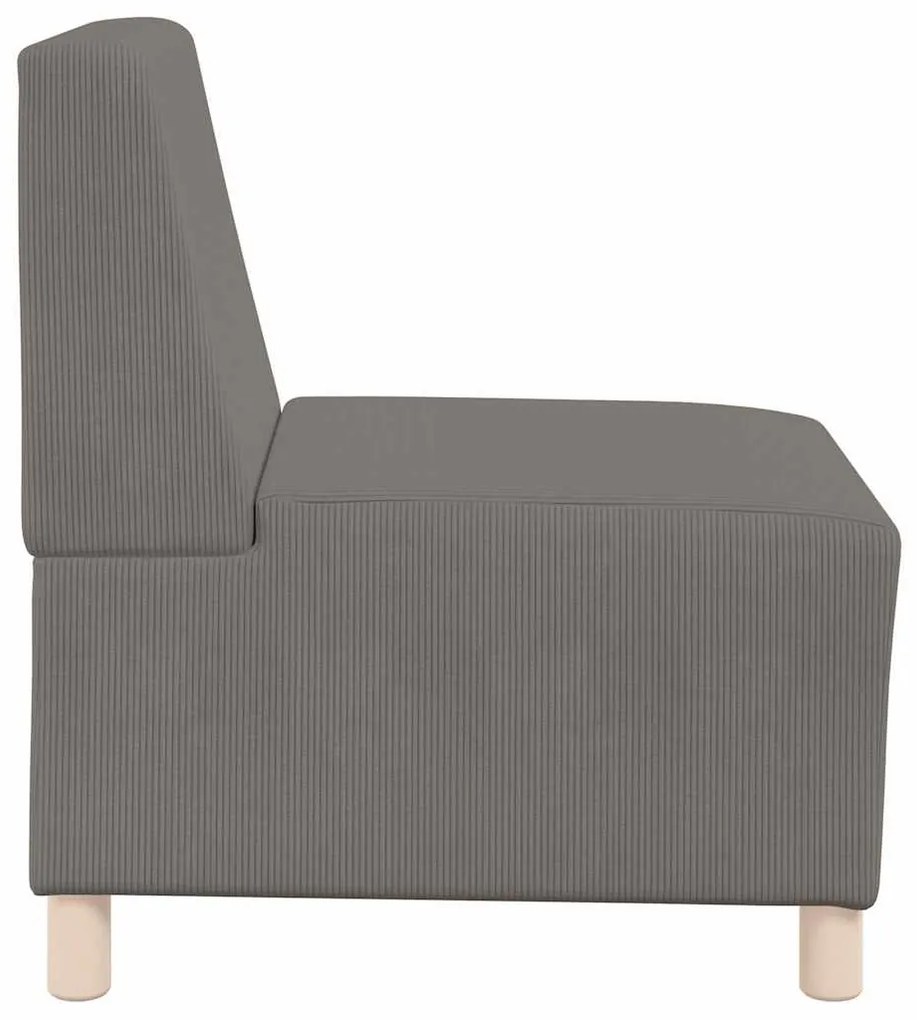 világosszürke kordbársony szövet kanapéfotel 55 cm