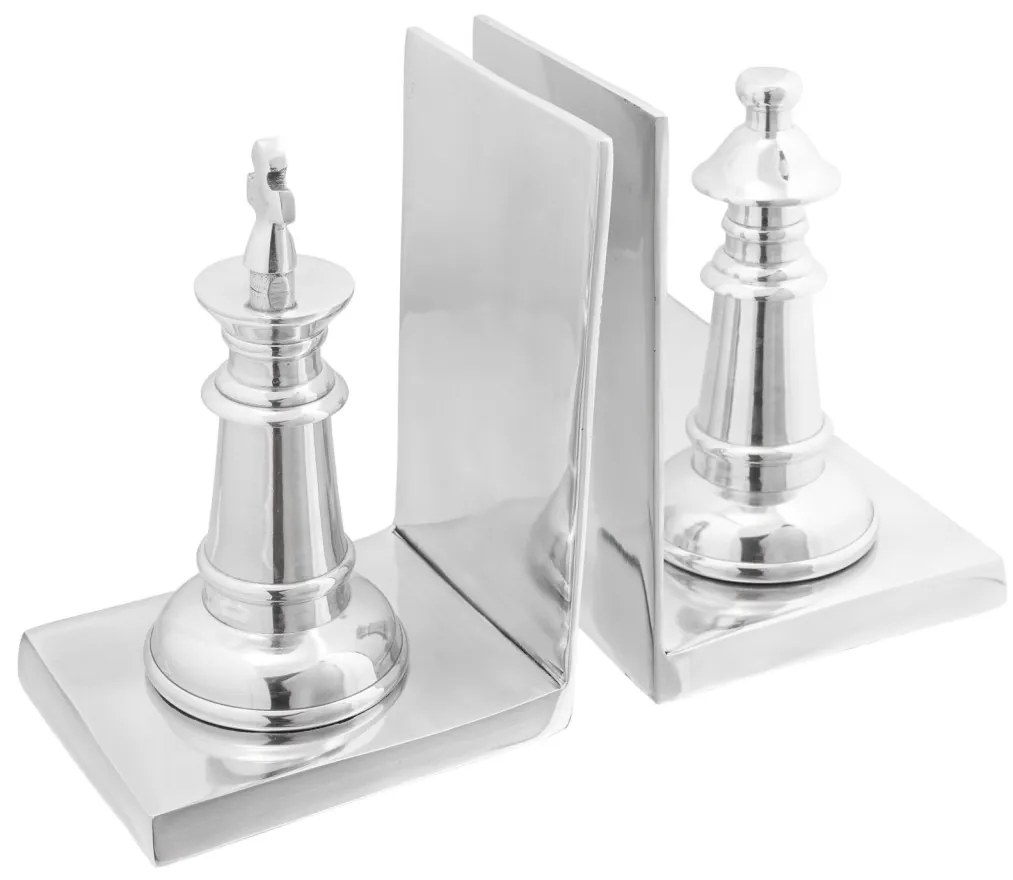 Könyvtámaszok 2 db Ezüst 11x12x19,5 cm Alumínium Sakk