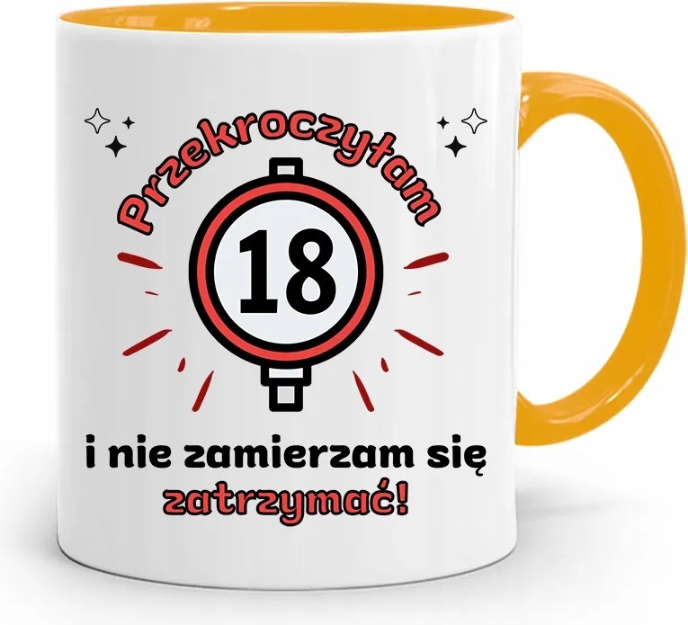 Születésnapra 18 18. 18. Bögre Sárga Ajándék fényképes nyomattal