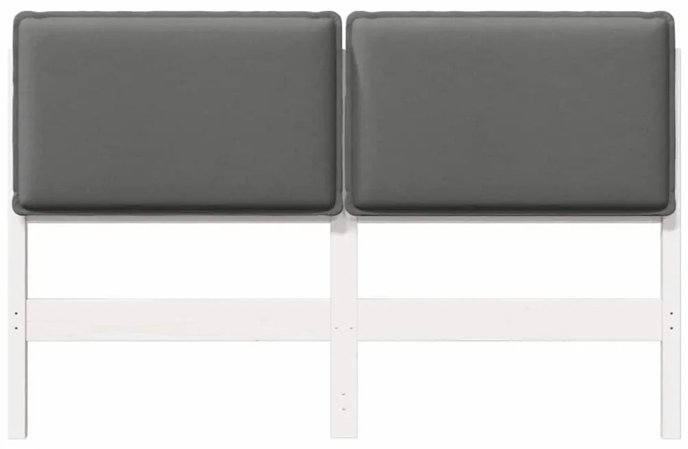 Kárpitozott fejtámla fejtámlával Fehér és világosszürke 160 cm