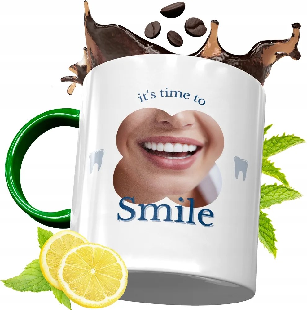 Zöld Bögre Fogorvosnak Ajándékba, fényképes nyomattal