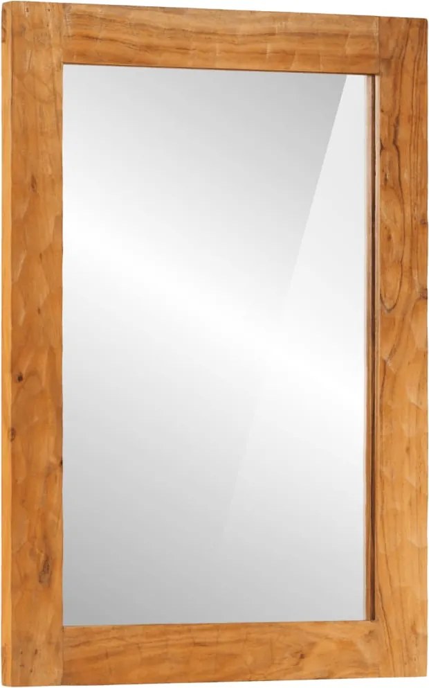 vidaXL tömör akácfa és üveg fürdőszobatükör 50 x 70 x 2,5 cm