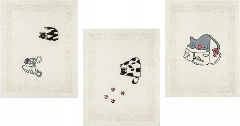 3 db-os 100% Len lenvászon konyharuha szett