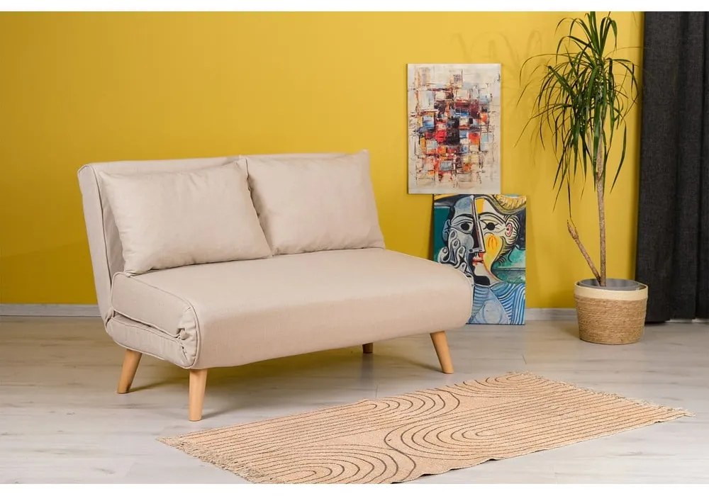 Bézs kinyitható kanapé 120 cm Folde – Artie