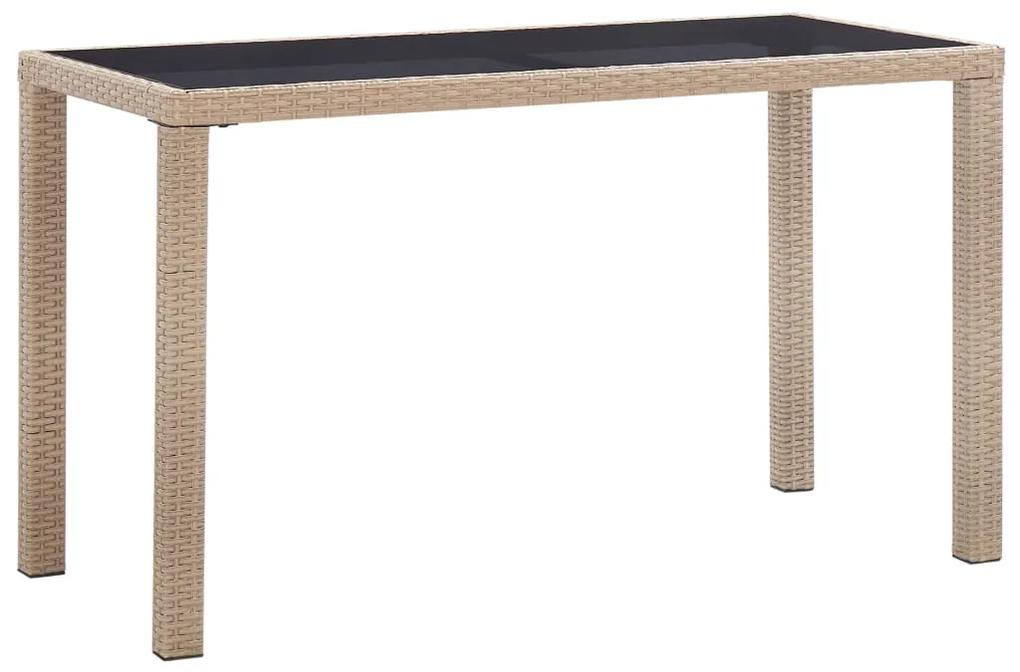 vidaXL bézs polyrattan kerti asztal 123 x 60 x 74 cm