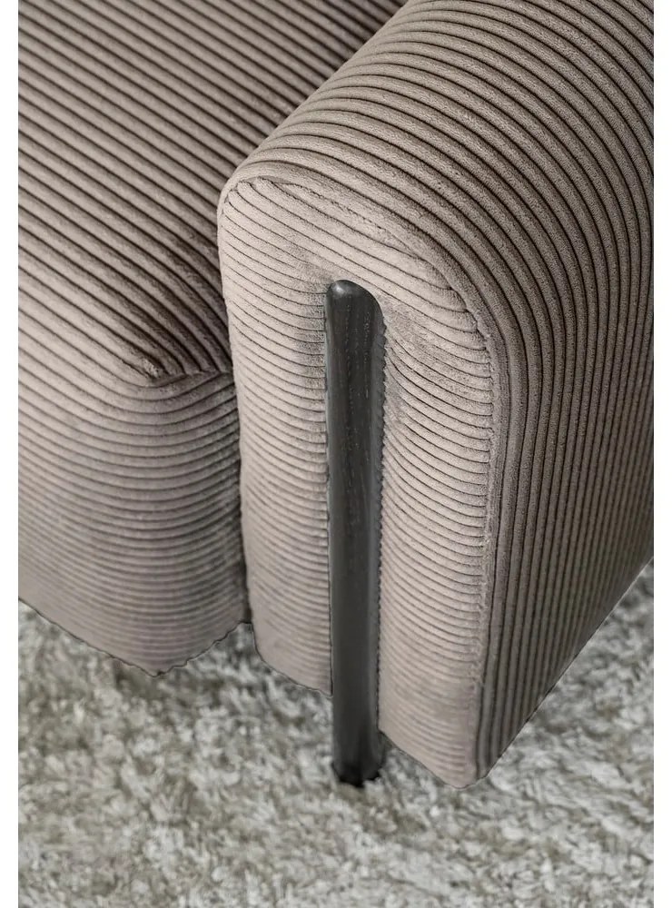 Világosbarna kordbársony kinyitható-tárolóhelyes kanapé 244 cm Arcadova – ELTAP