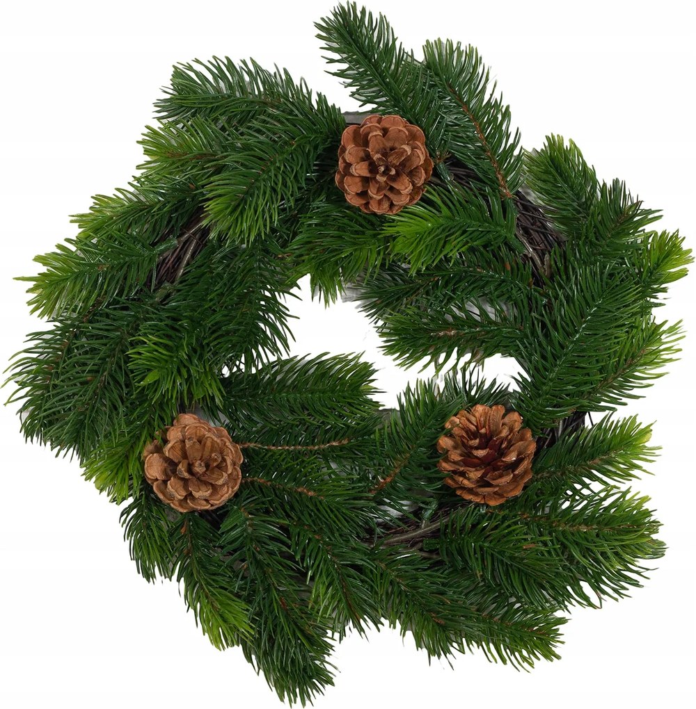 Koszorú Ajtódísz Műfenyő tobozokkal