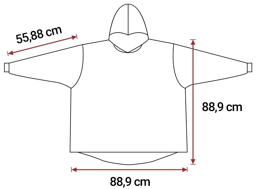báránybunda hatású kapucnis, ujjas pléd AURORA színes