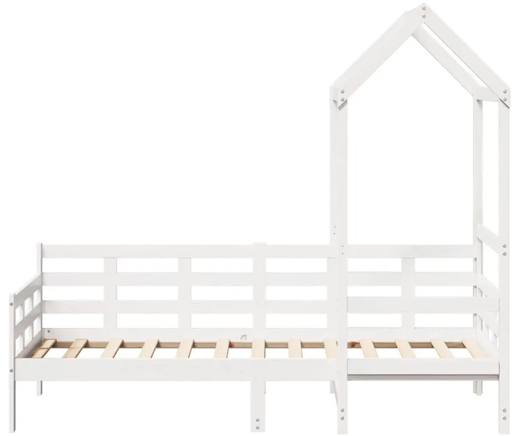 fehér tömör fenyőfa kanapéágy tetővel 80 x 200 cm