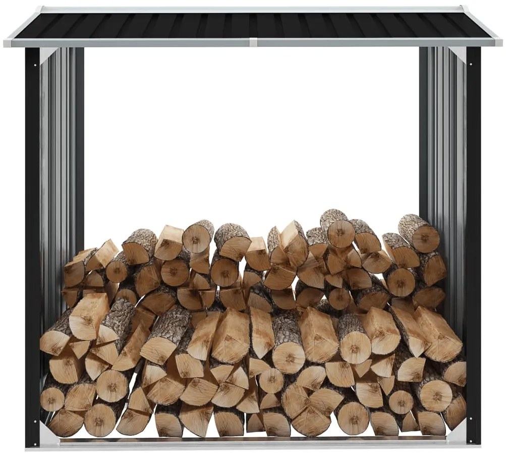 vidaXL antracit horganyzott acél tűzifatároló 172 x 91 x 154 cm