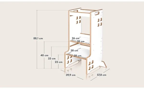 Lionelo - Tanulótorony CASS Fehér