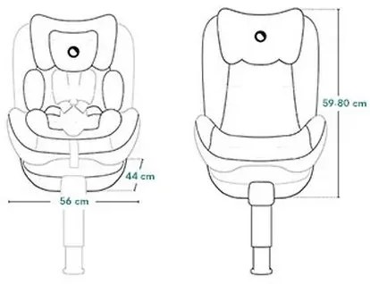 Lionelo - Forgatható gyerekülés alappal BRAAM AIR i-Size 40-150 cm Black Carbon