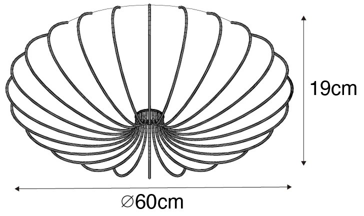 Dizájn mennyezeti lámpa bézs 60 cm 5-lámpás - Plu