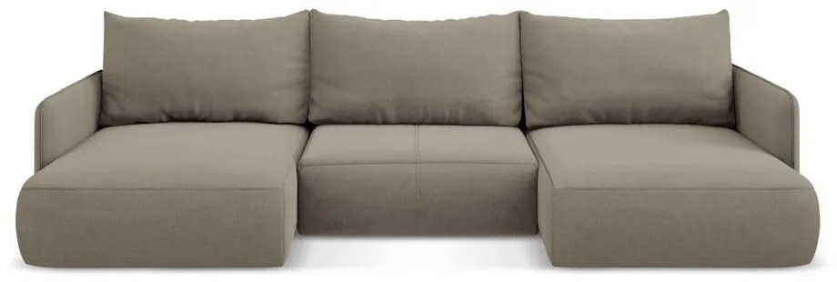 Bézs kinyitható-tárolóhelyes sarokkanapé Nanea – Makamii