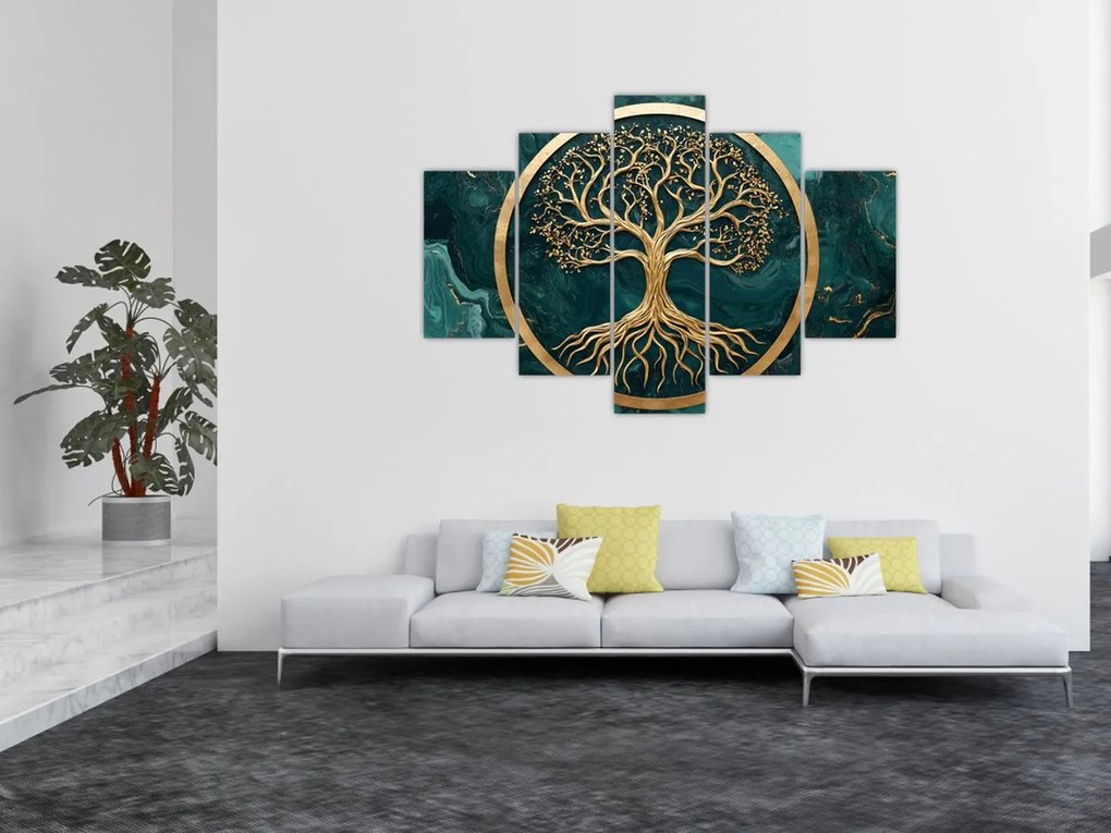 Kép – Márványban lévő arany életfa (150x105 cm)
