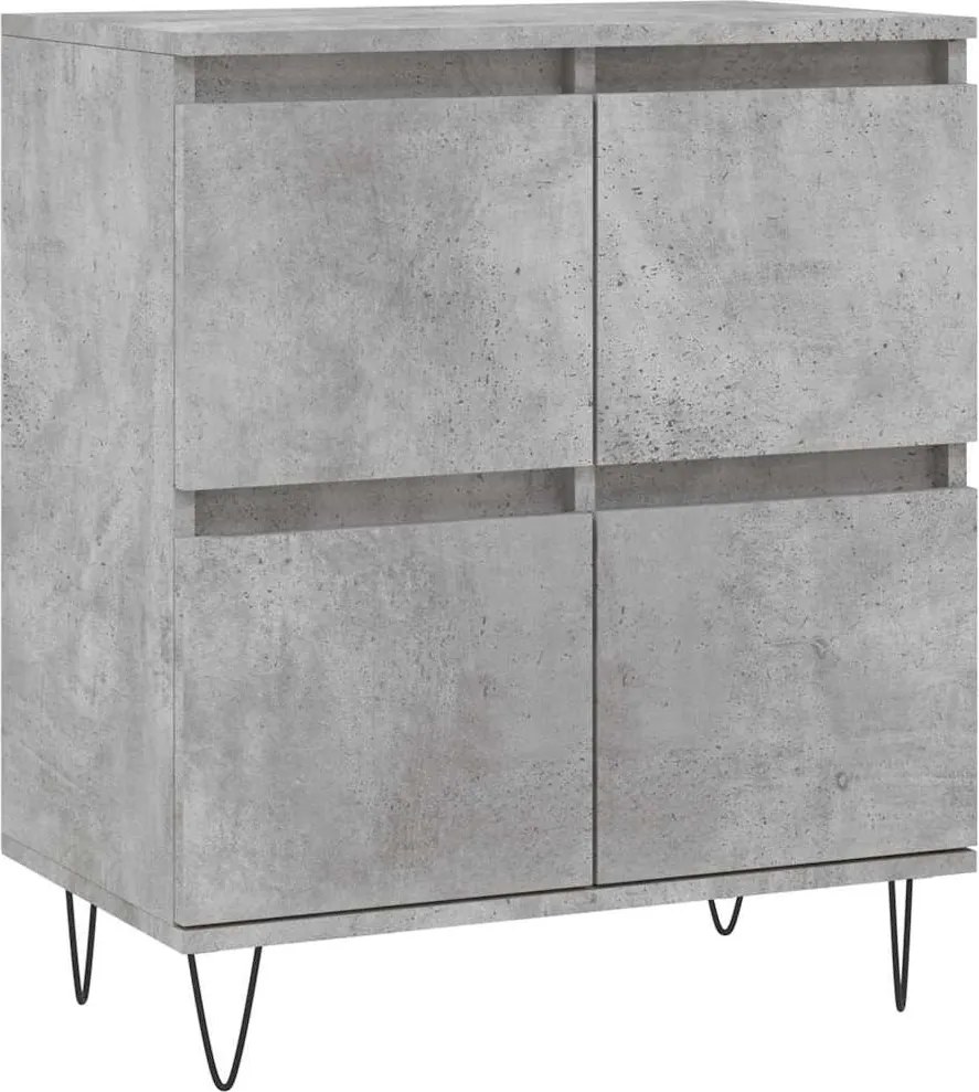 vidaXL betonszürke szerelt fa tálalószekrény 60 x 35 x 70 cm
