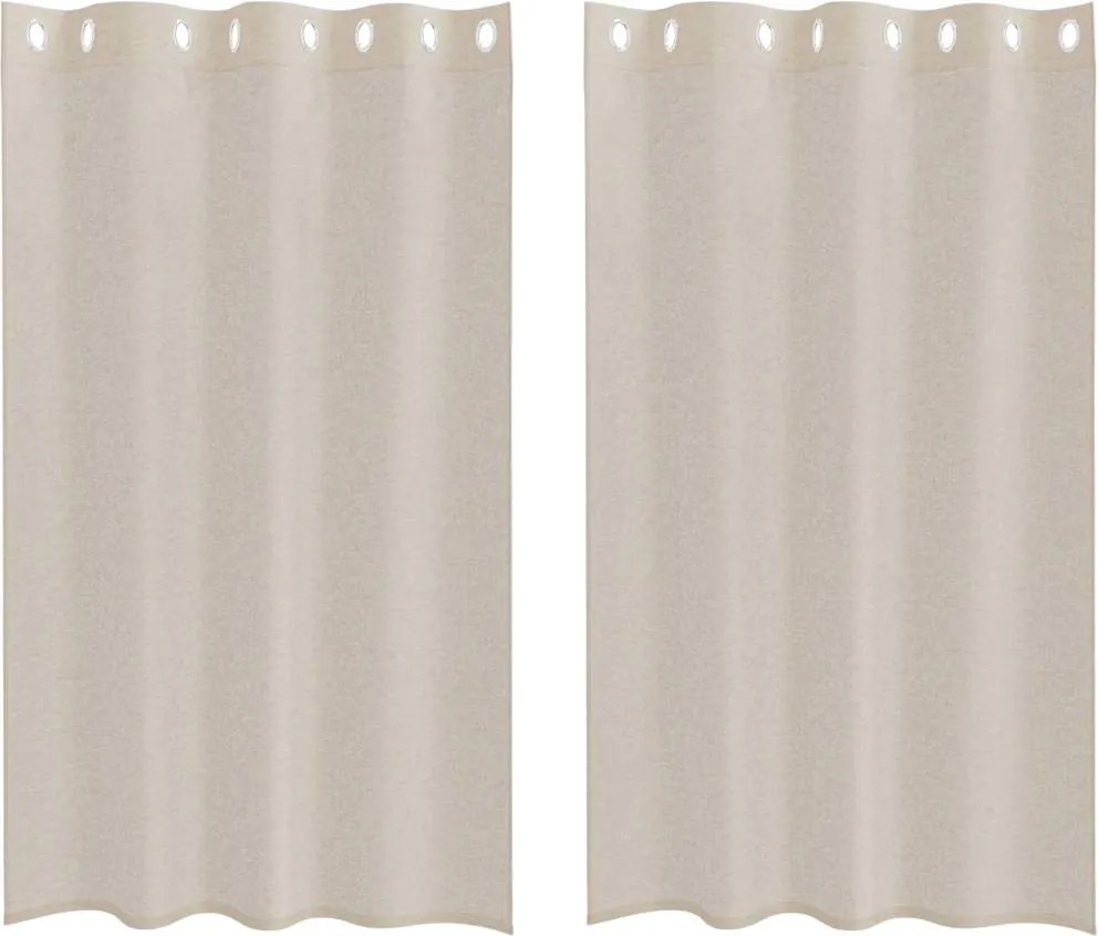 vidaXL Voile Függöny 2 pcs Homokszín 175 x 140 cm Poliészter