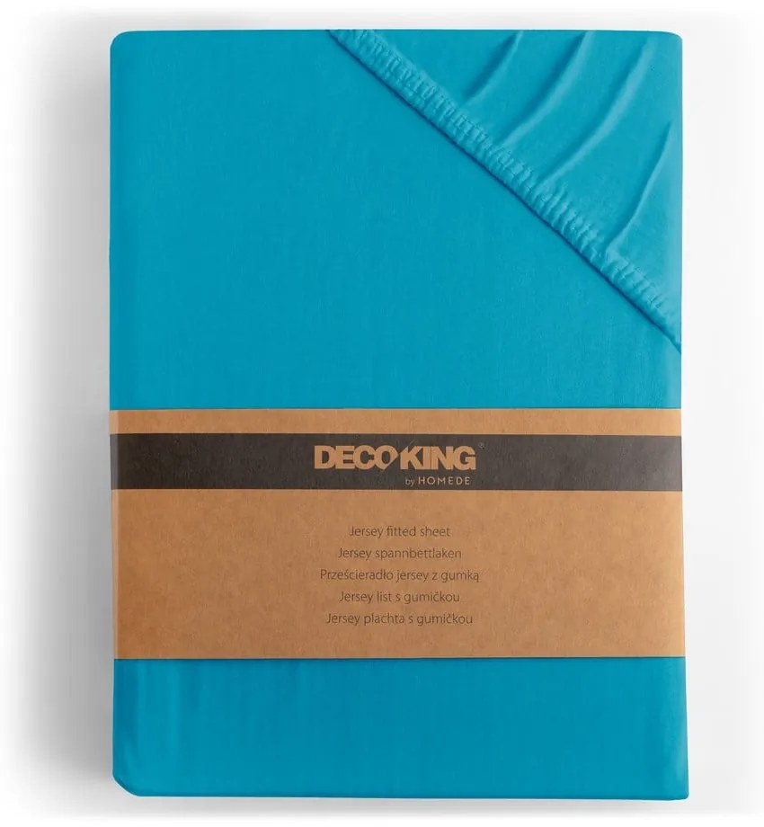 Kék gumis jersey lepedő 90x200 cm Amber – Restilo