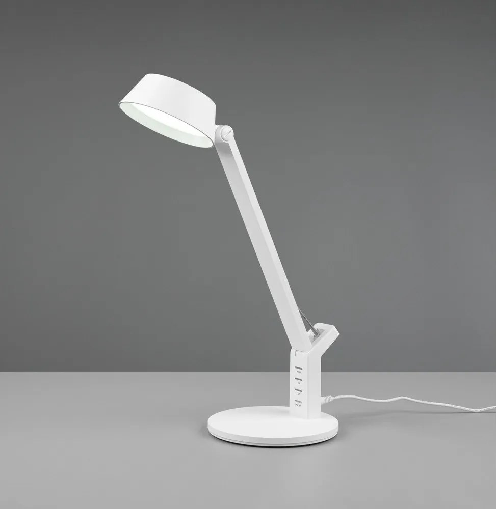 Matt fehér LED dimmelhető asztali lámpa (magasság 40 cm) Ava – Trio